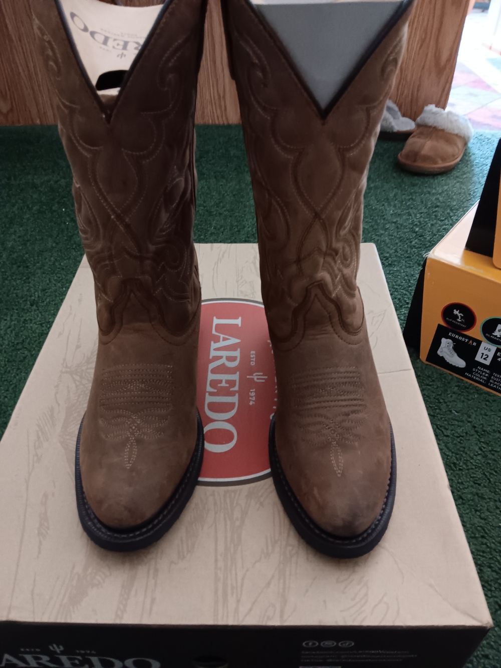 Womens Laredo Brown Suede Western Cowboy Boots Size